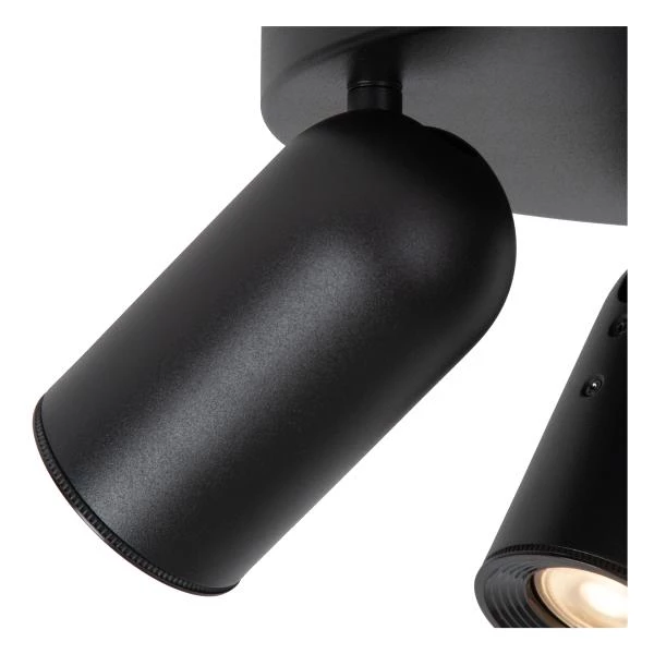 Lucide PUNCH - Spot plafond - Ø 21 cm - 3xGU10 - Noir - détail 2